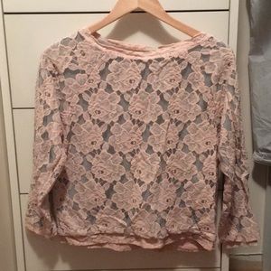 DTLA Pink Rose Lace Sweater